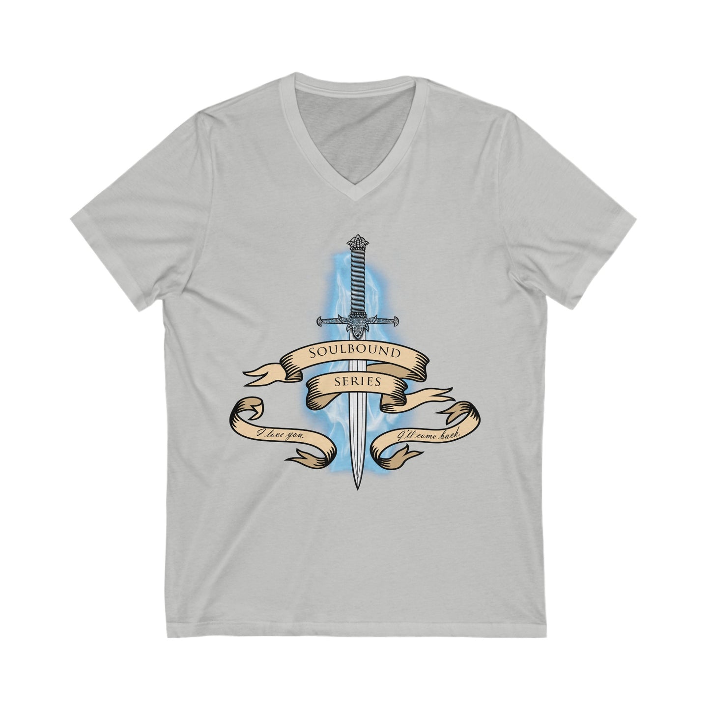 Soulbound: I'll Come Back Dagger Quote Unisex V-Neck Tee