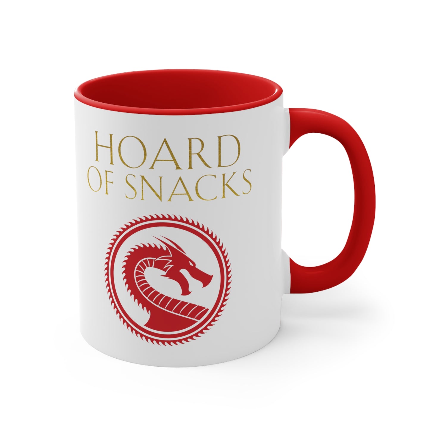 Soulbound: Hoard of Snacks Gold/Red Coffee Mug, 11oz