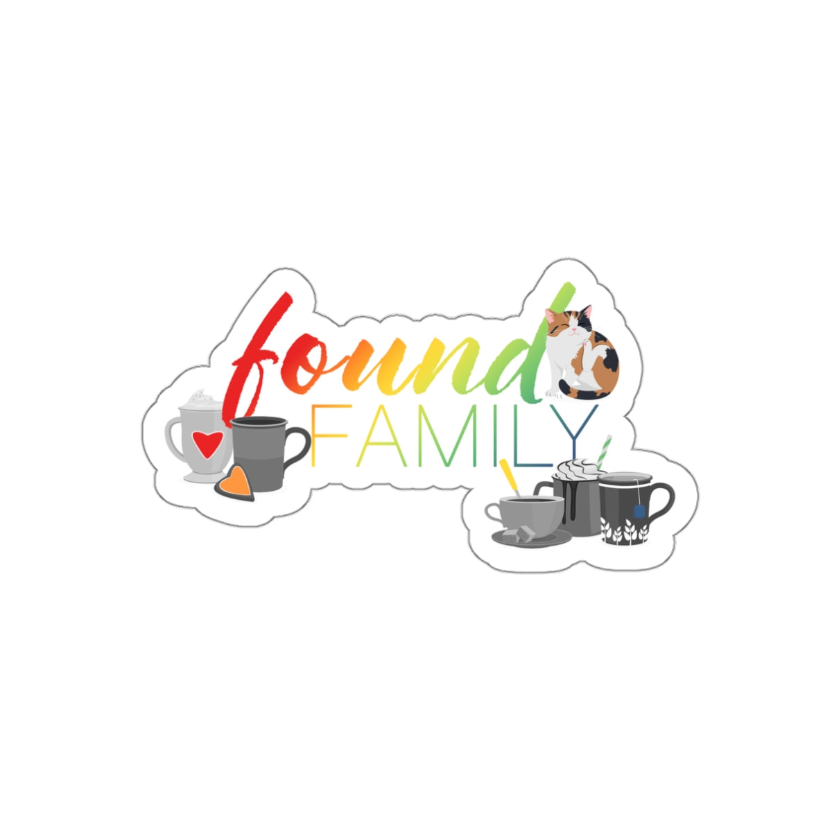 Hailey Turner Found Family Calico Die-Cut Sticker