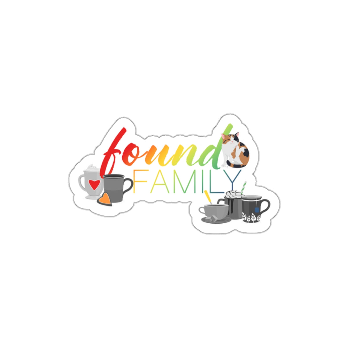 Hailey Turner Found Family Calico Die-Cut Sticker