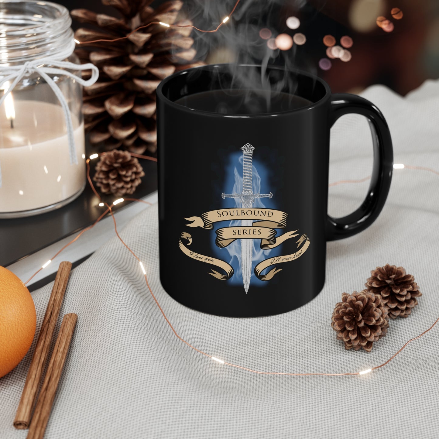 Soulbound: I'll Come Back Dagger Quote 11oz Black Mug