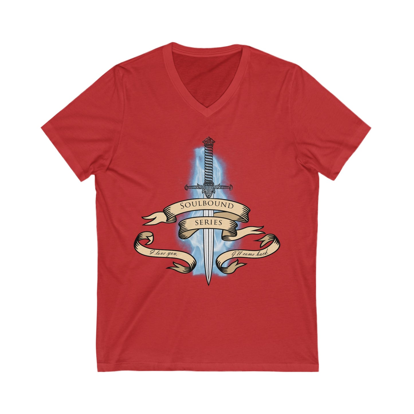 Soulbound: I'll Come Back Dagger Quote Unisex V-Neck Tee
