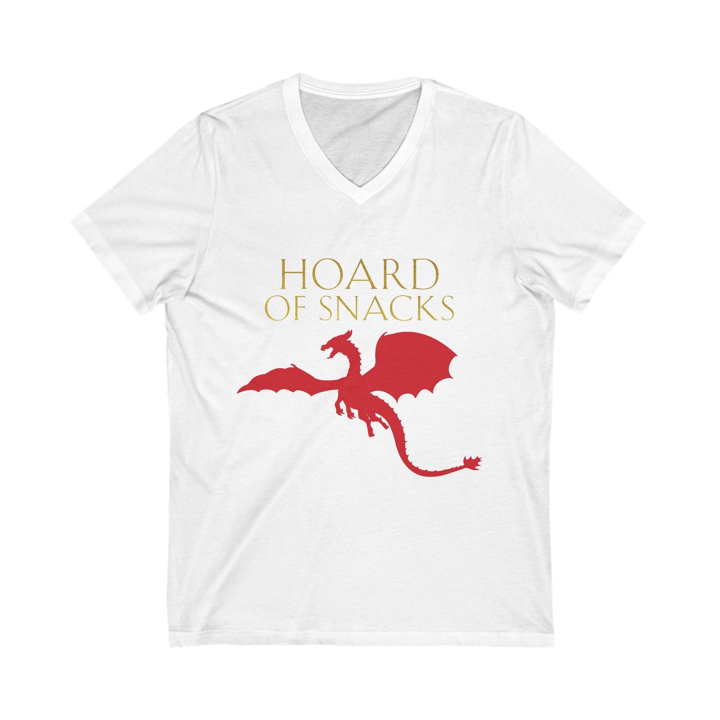 Soulbound: Hoard of Snacks Gold/Red Unisex V-Neck Tee