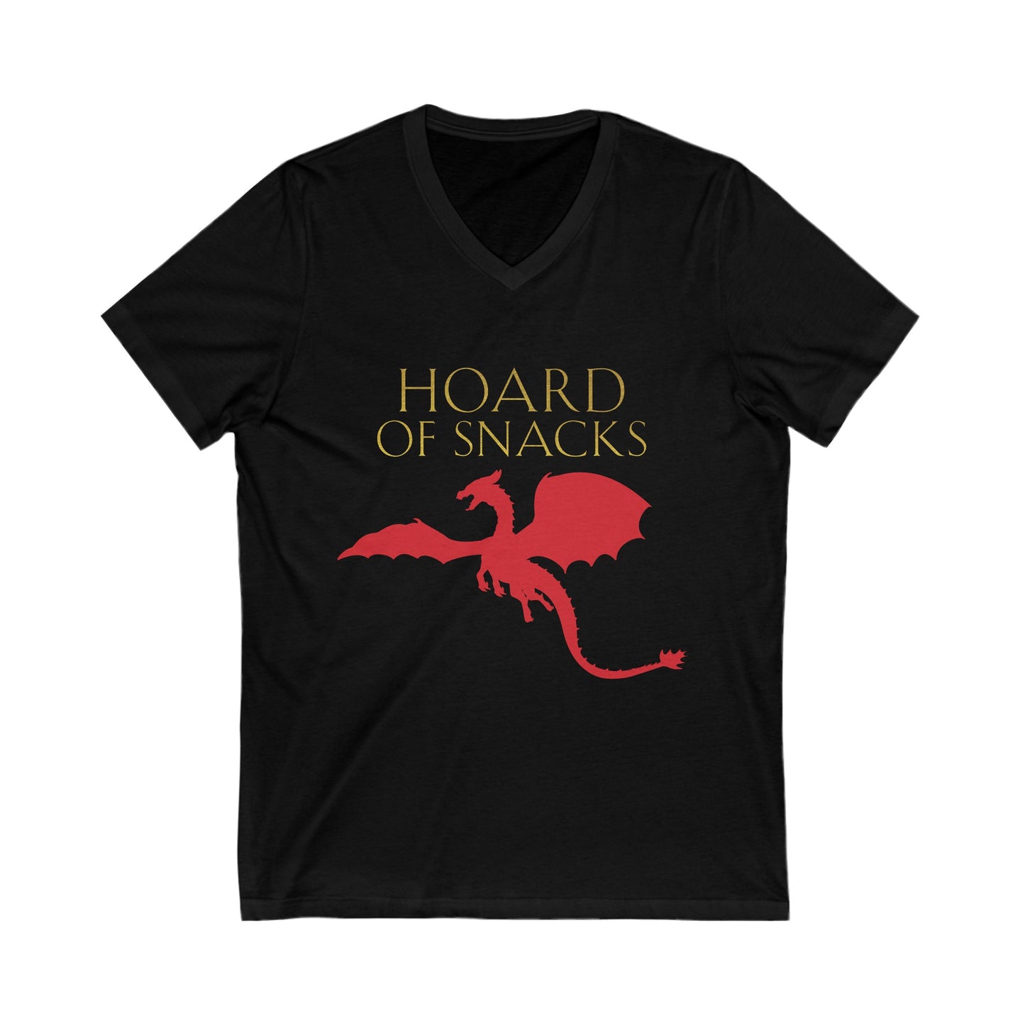 Soulbound: Hoard of Snacks Gold/Red Unisex V-Neck Tee
