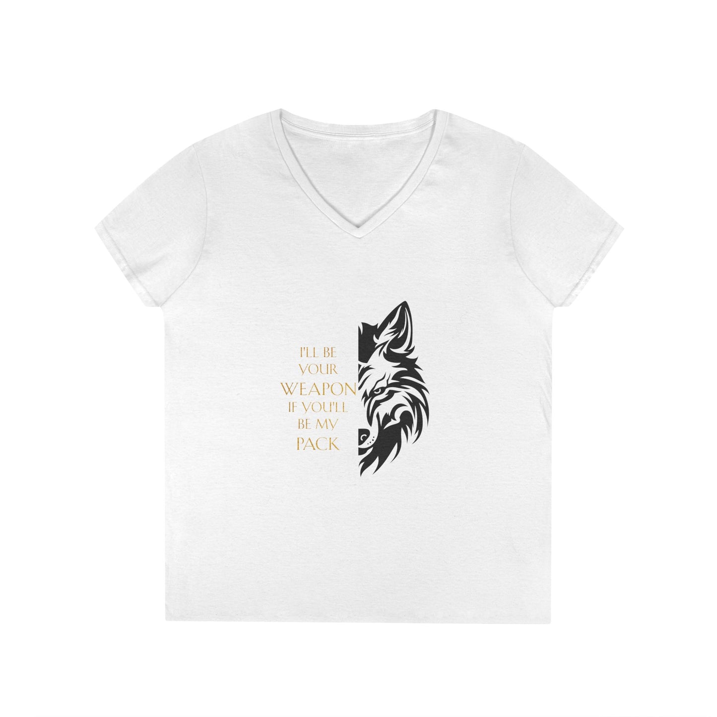 Soulbound: Black/Gold Pack Quote Ladies V-Neck Tee