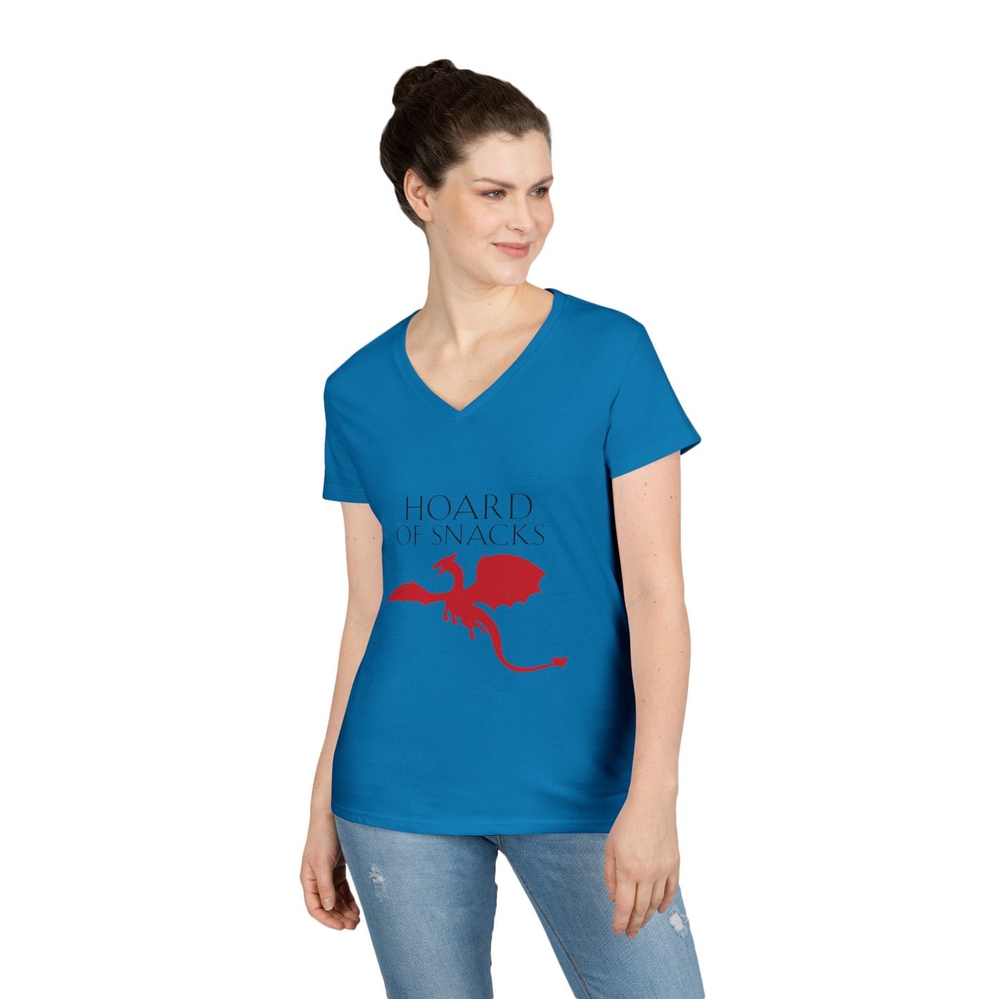 Soulbound: Hoard of Snacks Black/Red Ladies V-Neck Tee