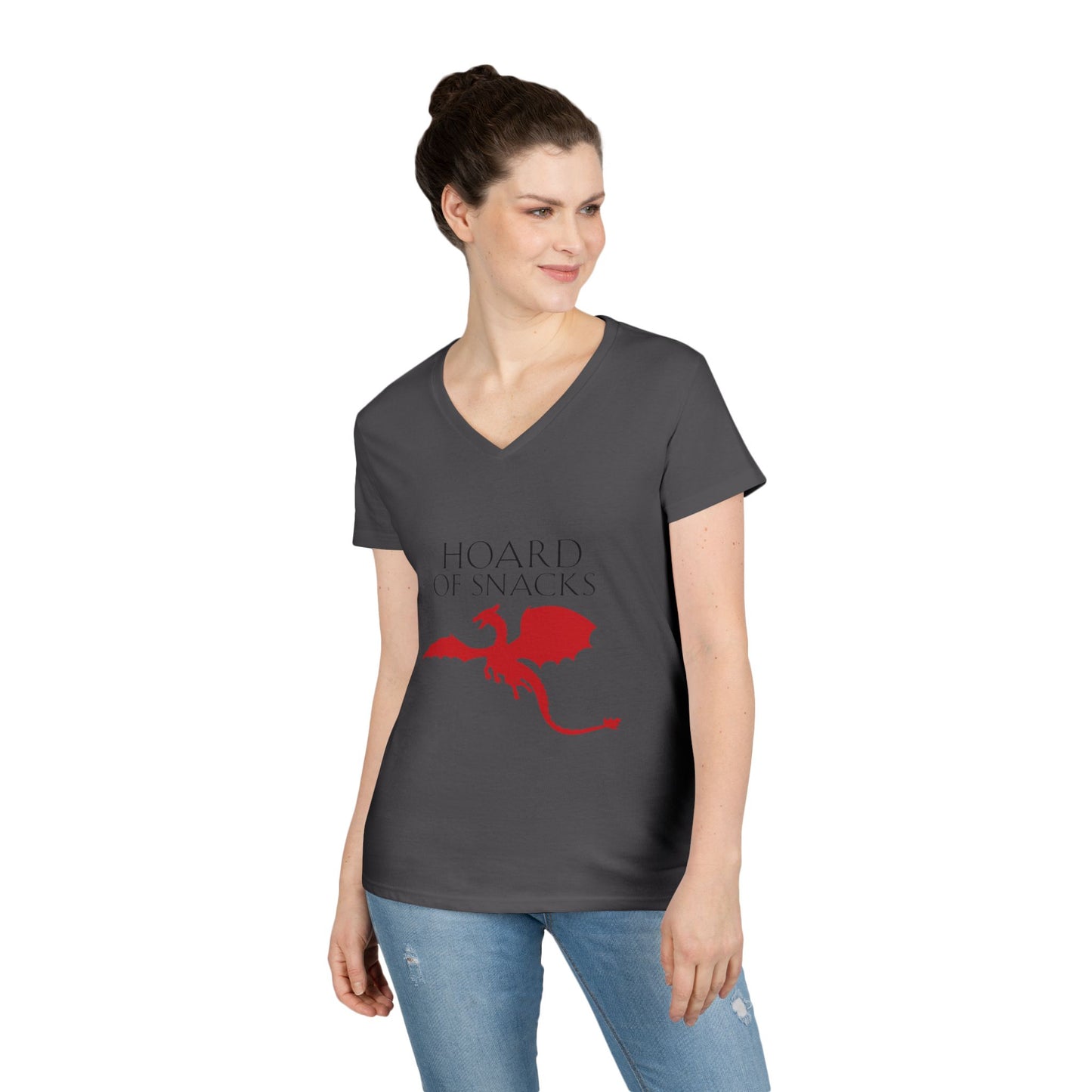 Soulbound: Hoard of Snacks Black/Red Ladies V-Neck Tee