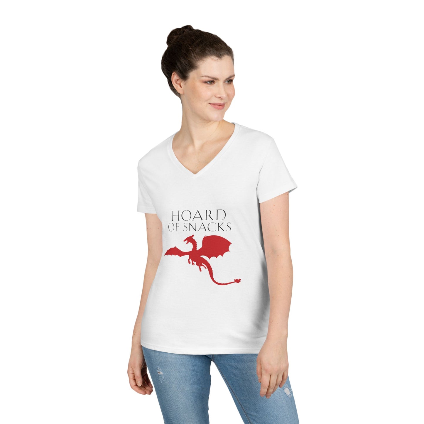 Soulbound: Hoard of Snacks Black/Red Ladies V-Neck Tee