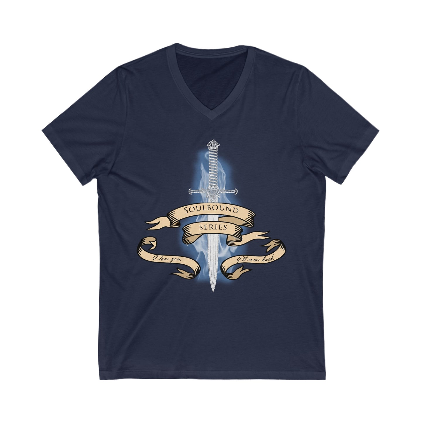 Soulbound: I'll Come Back Dagger Quote Ladies V-Neck Tee