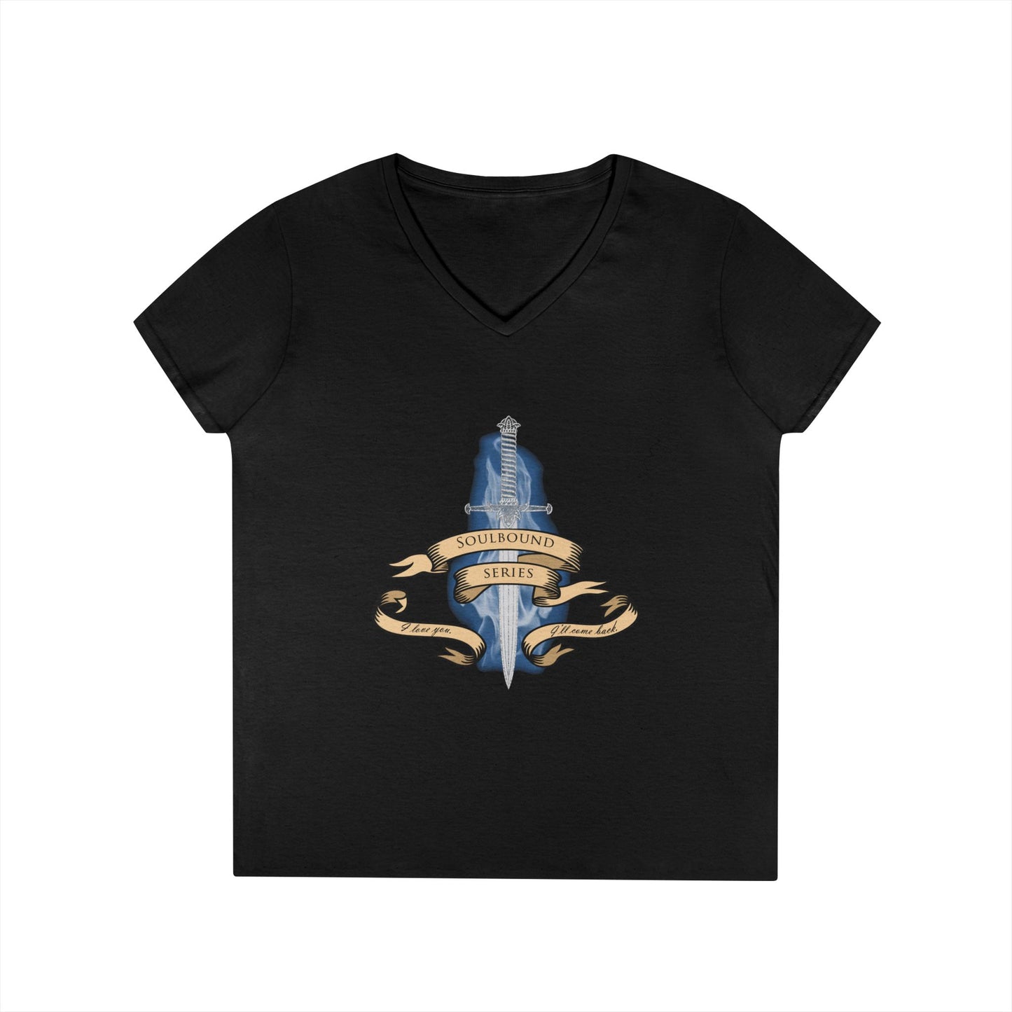 Soulbound: I'll Come Back Dagger Quote Ladies V-Neck Tee