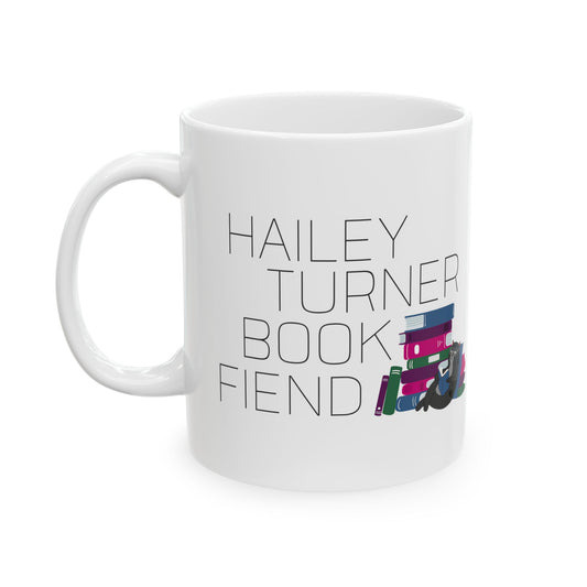 Hailey Turner Book Fiend Dark Cat Ceramic Mug 11oz