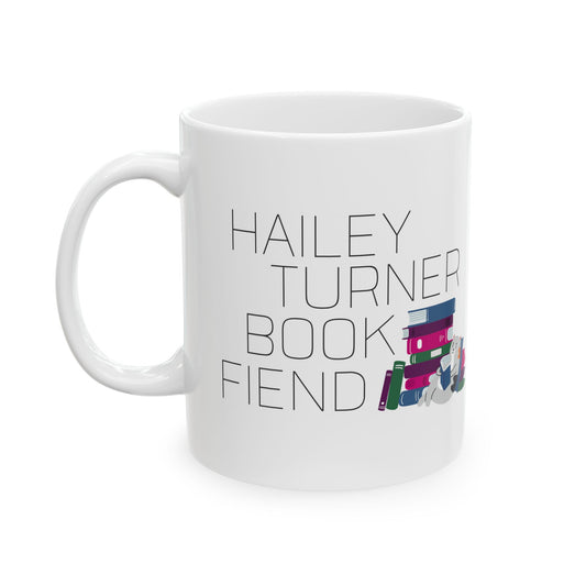 Hailey Turner Book Fiend Light Cat Ceramic Mug 11oz