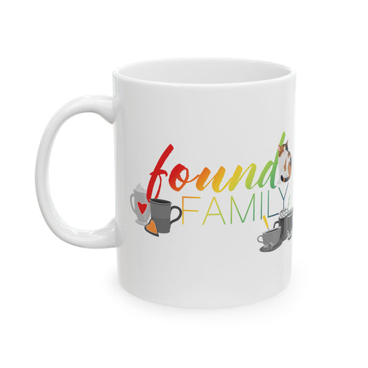Found Family Trope Calico Cat Ceramic Mug 11oz