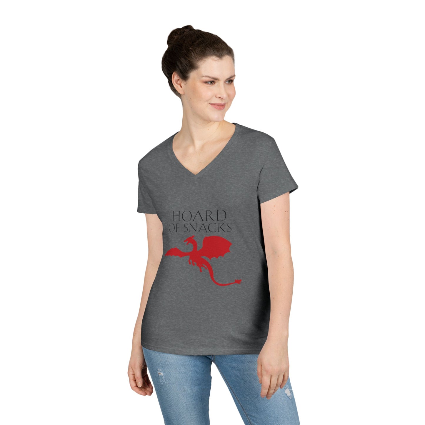 Soulbound: Hoard of Snacks Black/Red Ladies V-Neck Tee