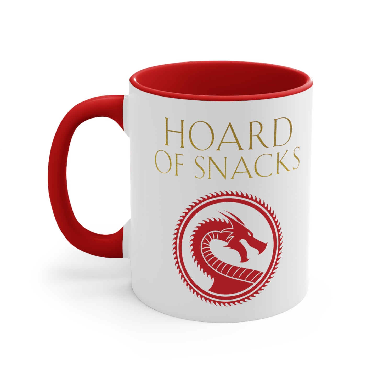 Soulbound: Hoard of Snacks Gold/Red Coffee Mug, 11oz