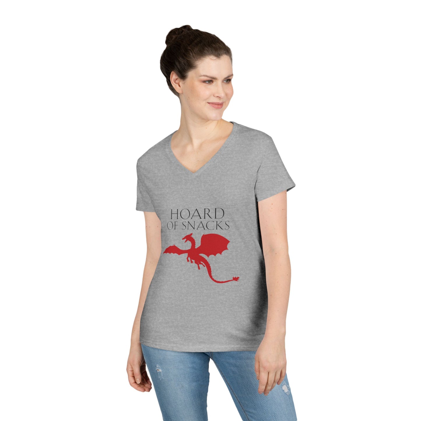 Soulbound: Hoard of Snacks Black/Red Ladies V-Neck Tee
